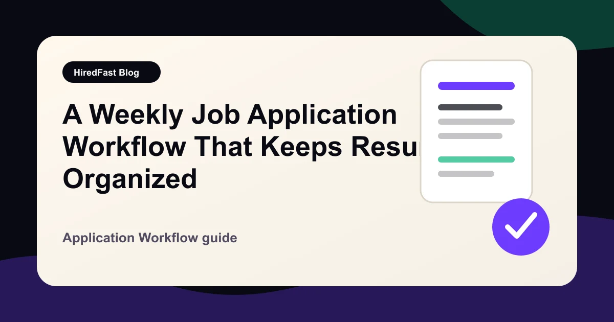 A Weekly Job Application Workflow That Keeps Resumes Organized guide from HiredFast