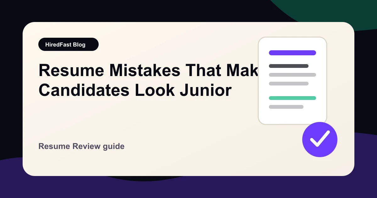 Resume Mistakes That Make Good Candidates Look Junior guide from HiredFast